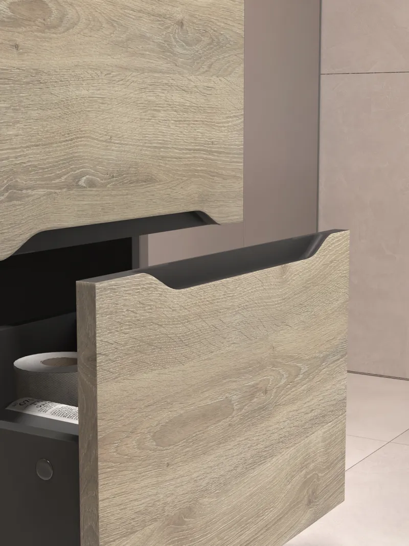 Тумба под раковину Contour 800-0-2 (Breeze Sanita Luxe) дуб давос-5