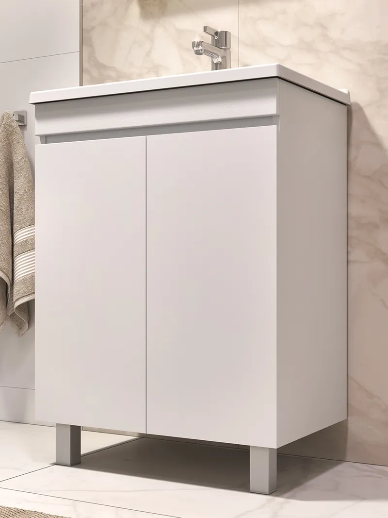 Тумба под раковину Modul 600-2-0 (Азимут) белый-5