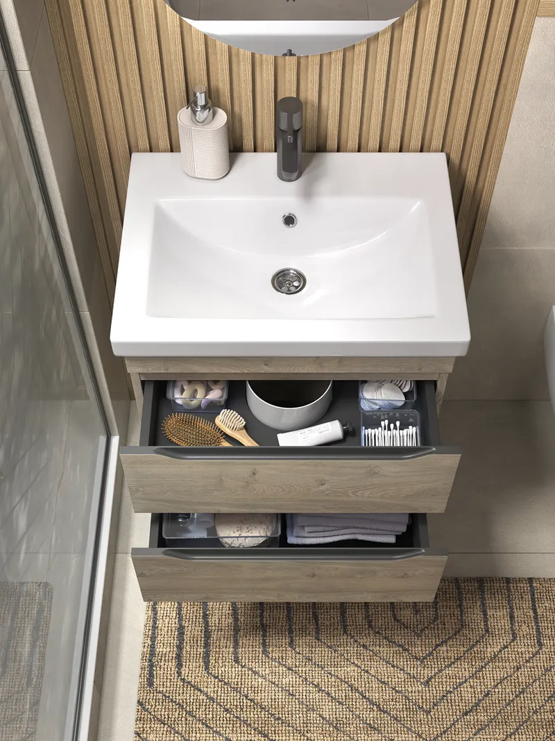 Тумба под раковину навесная Siesta 600-0-2 (Como) дуб давос-3