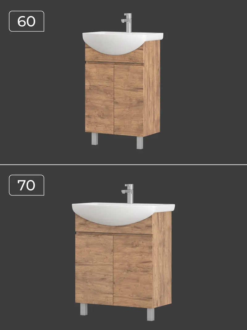 Тумба под раковину Modul 600-2-0 (Балтика) дуб золотой-10