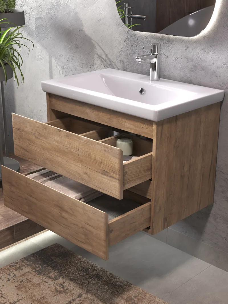 Тумба под раковину навесная Modul 700-0-2 (Фостер) дуб золотой-1