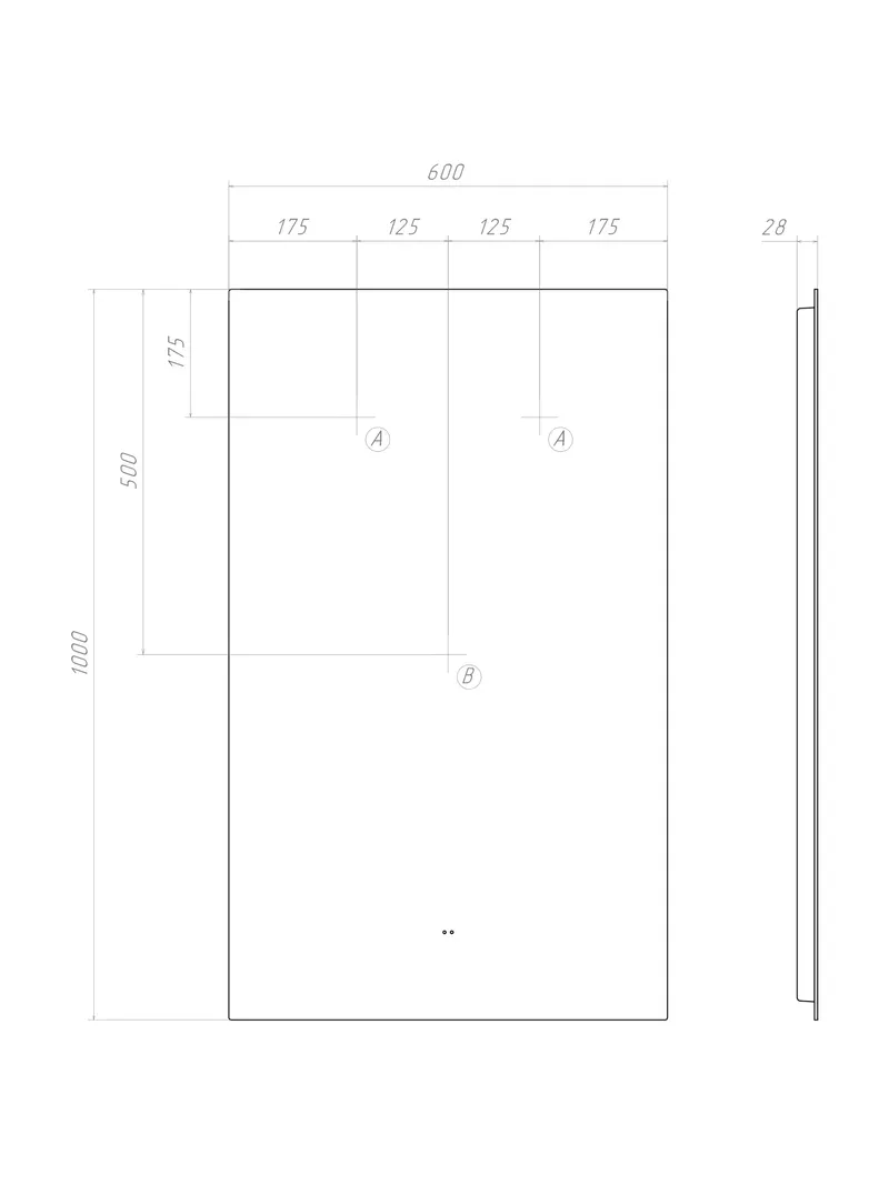 Зеркало Modul Comfort 600 OLEVARO-10