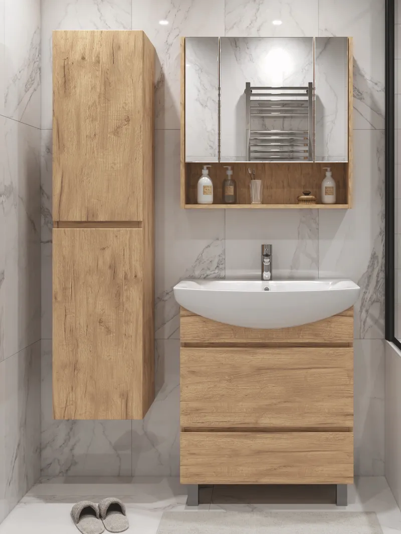 Тумба под раковину Modul 700-0-2 (Балтика) дуб золотой-10