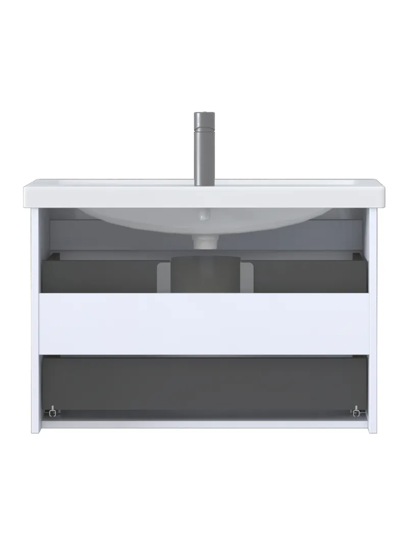 Тумба под раковину навесная Siesta 800-0-2 (Como) белый глянец-1