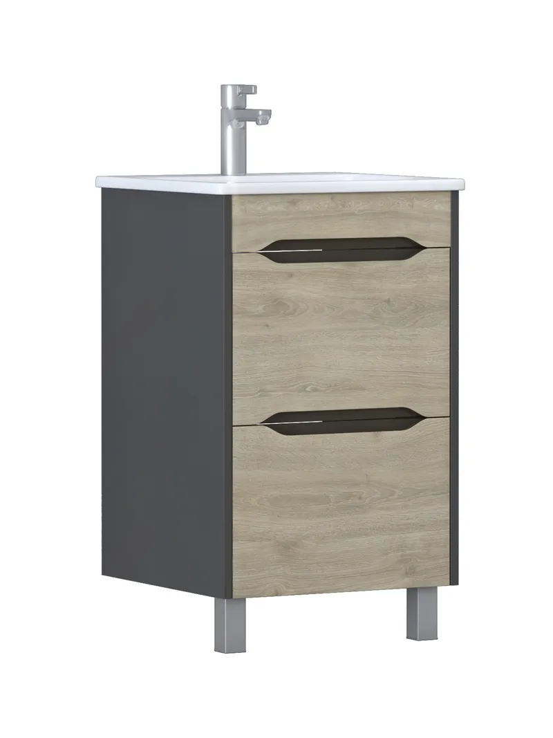 Тумба под раковину Contour 500-0-2 (Breeze Sanita Luxe) дуб давос-0
