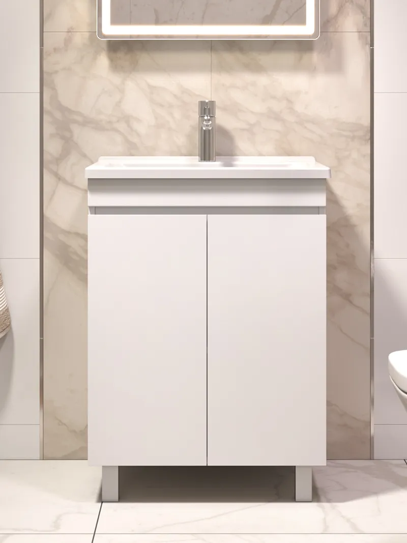 Тумба под раковину Modul 600-2-0 (Азимут) белый-0