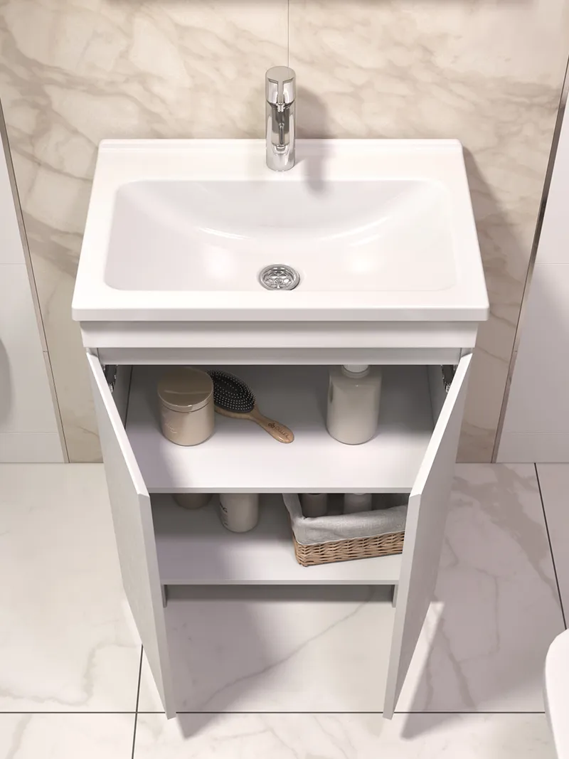 Тумба под раковину Modul 600-2-0 (Азимут) белый-2