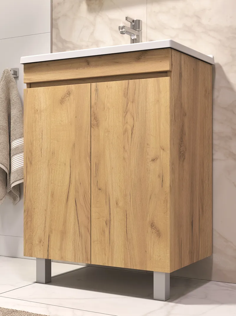 Тумба под раковину Modul 600-2-0 (Азимут) дуб золотой-3