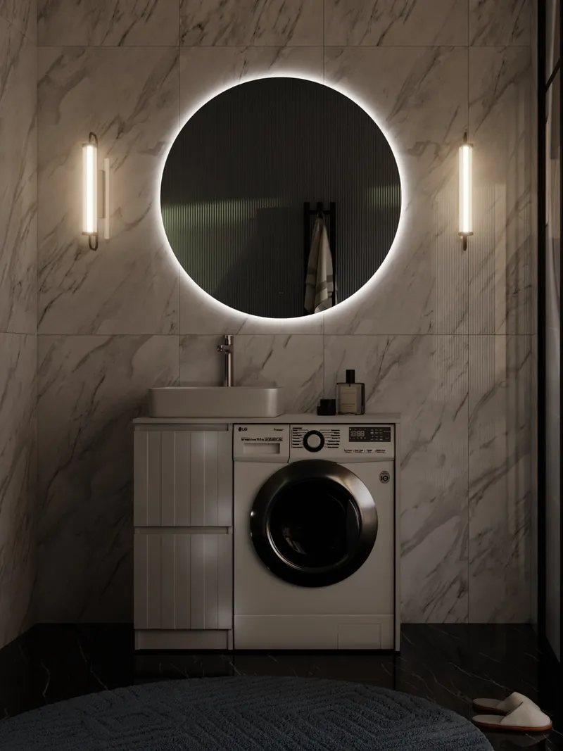 Тумба под раковину Ellio 1000-0-2 со столешницей под стиральную машину-4