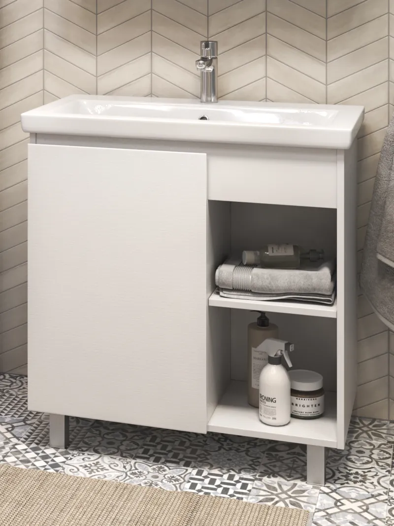 Тумба под раковину Modul 800-1-0 (Como) белый-0