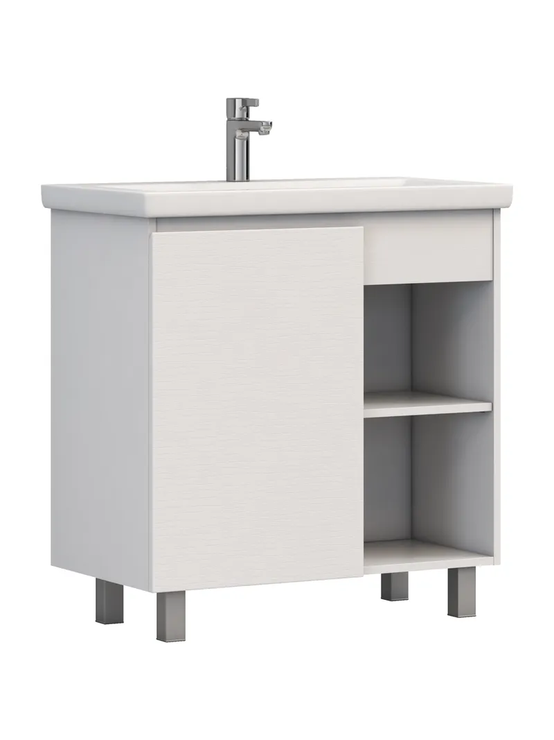 Тумба под раковину Modul 800-1-0 (Como) белый-6