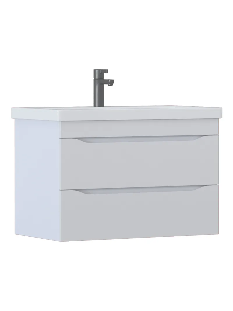 Тумба под раковину навесная Siesta 800-0-2 (Como) белый глянец-0