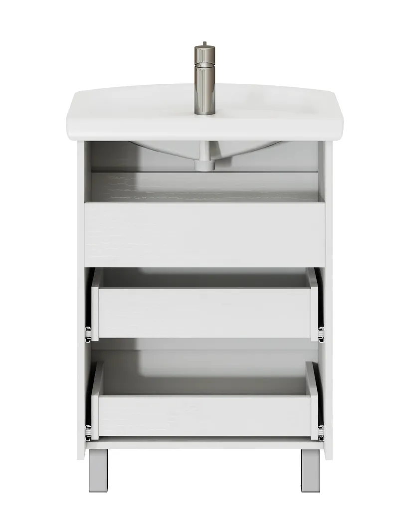 Тумба под раковину Modul 600-0-2 (Балтика) белый-9