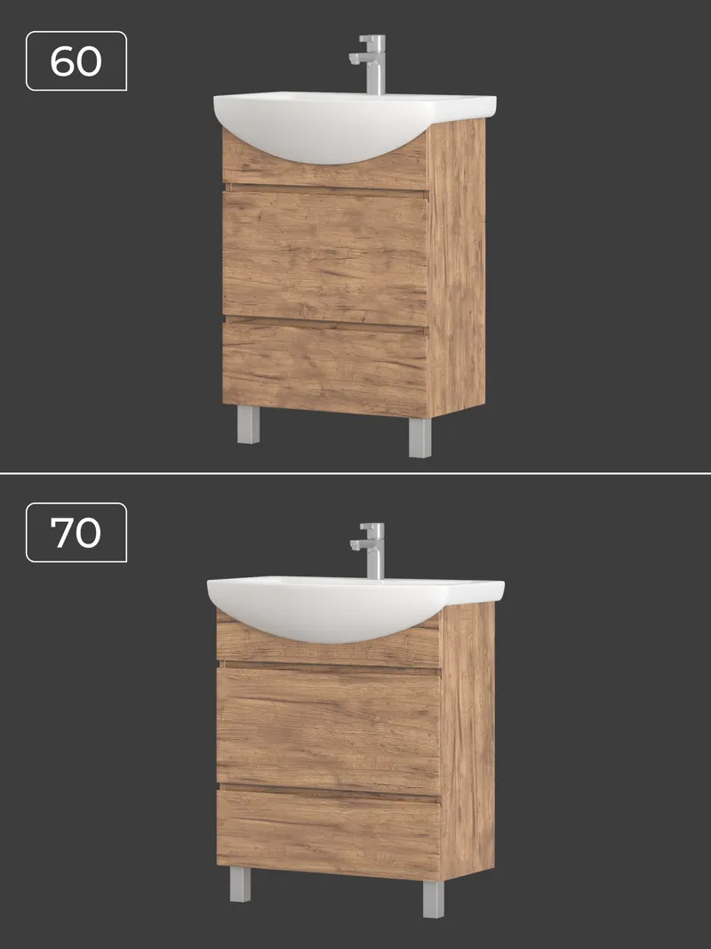 Тумба под раковину Modul 600-0-2 (Балтика) дуб золотой-11