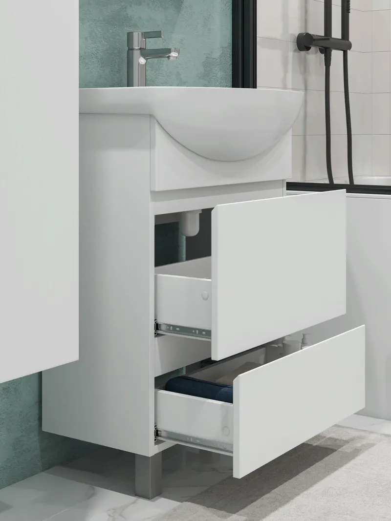 Тумба под раковину Modul 600-0-2 (Балтика) белый-1