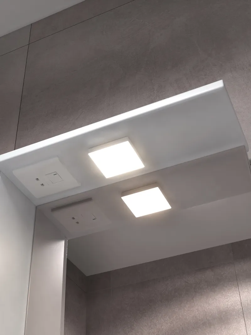 Шкаф навесной с зеркалом Bianca 800 (левый) со спотом-1