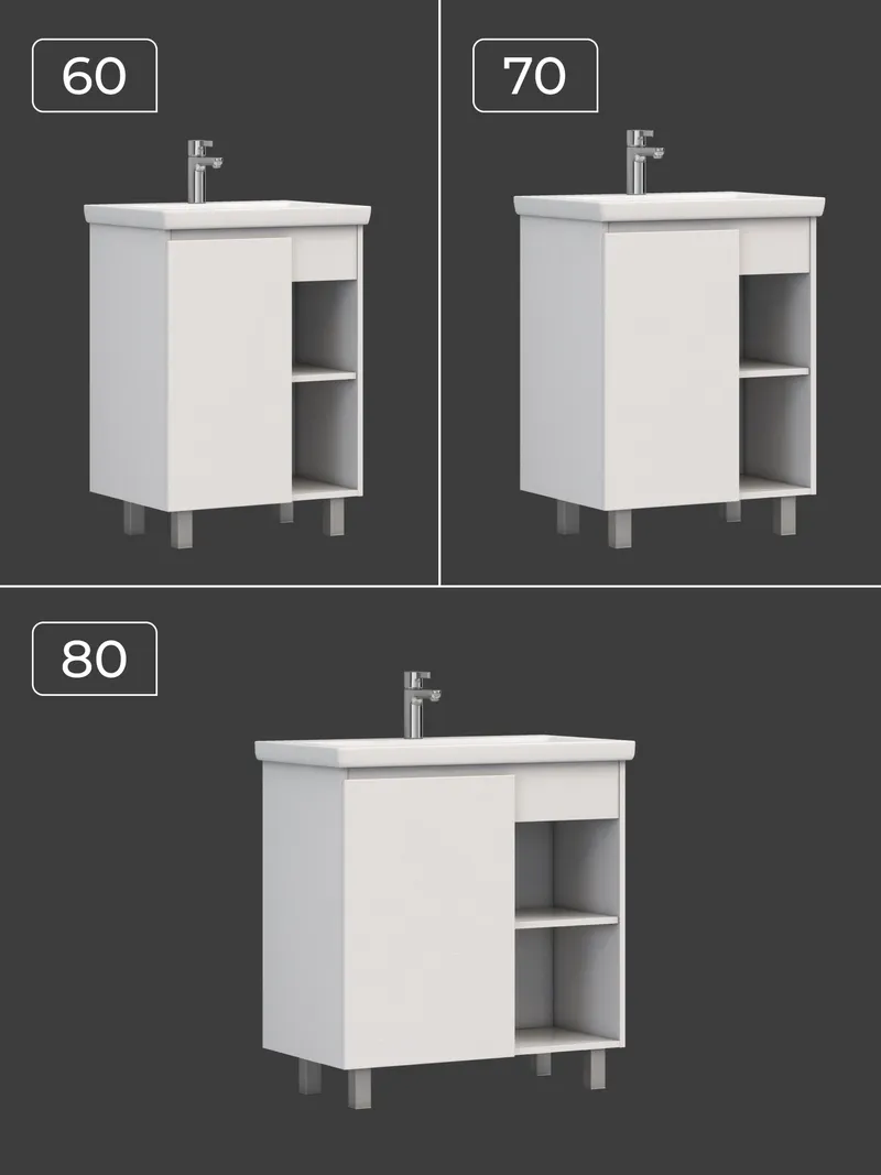 Тумба под раковину Modul 800-1-0 (Como) белый-7