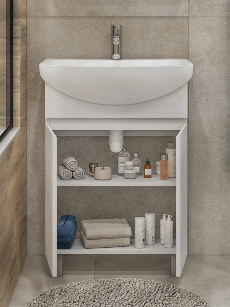 Тумба под раковину Modul 600-2-0 (Балтика) белый-1