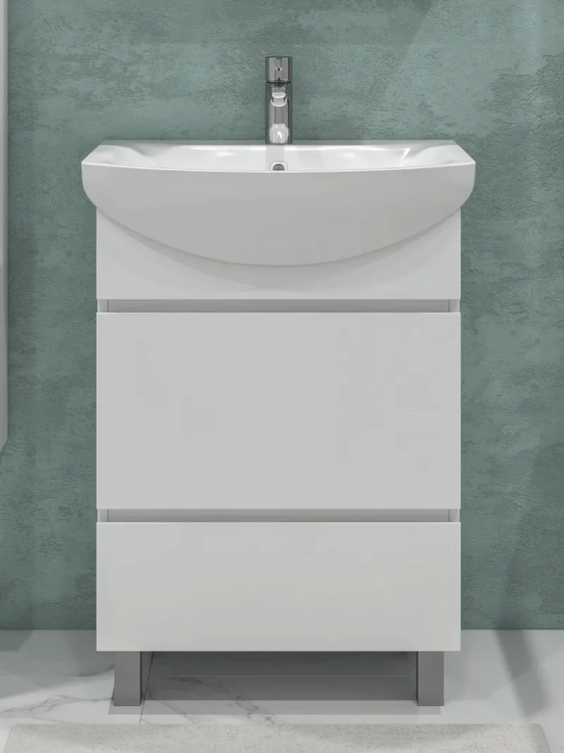 Тумба под раковину Modul 600-0-2 (Балтика) белый-0