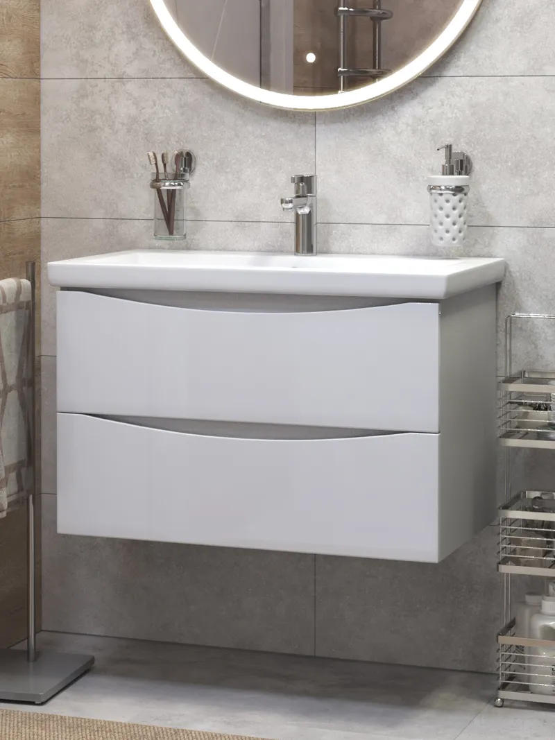 Тумба под раковину Paola 800-0-2 (Como) навесная-0