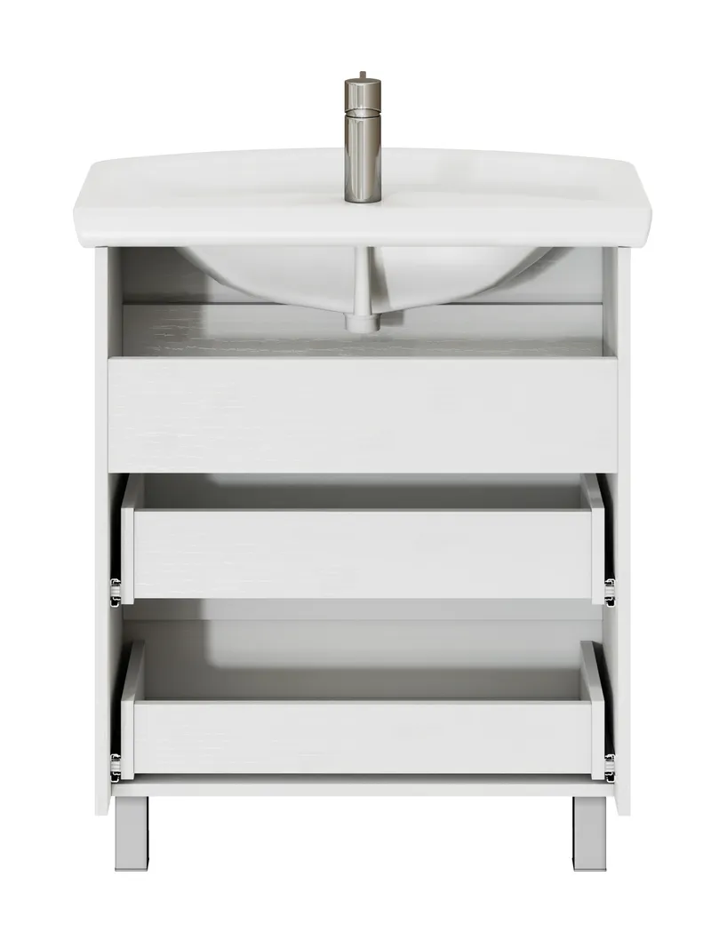 Тумба под раковину Modul 700-0-2 (Балтика) белый-11