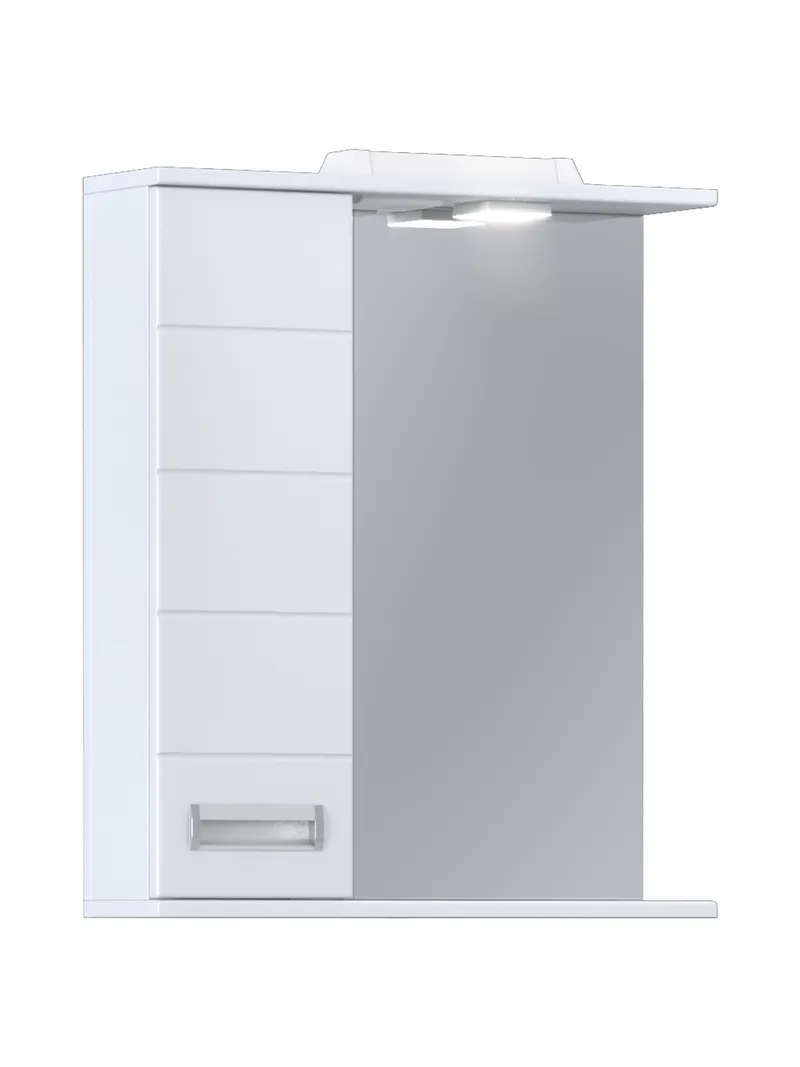 Шкаф навесной с зеркалом Bianca 600 (левый) со спотом-5