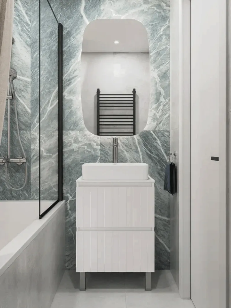 Тумба под раковину Ellio 600-0-2 со столешницей-4