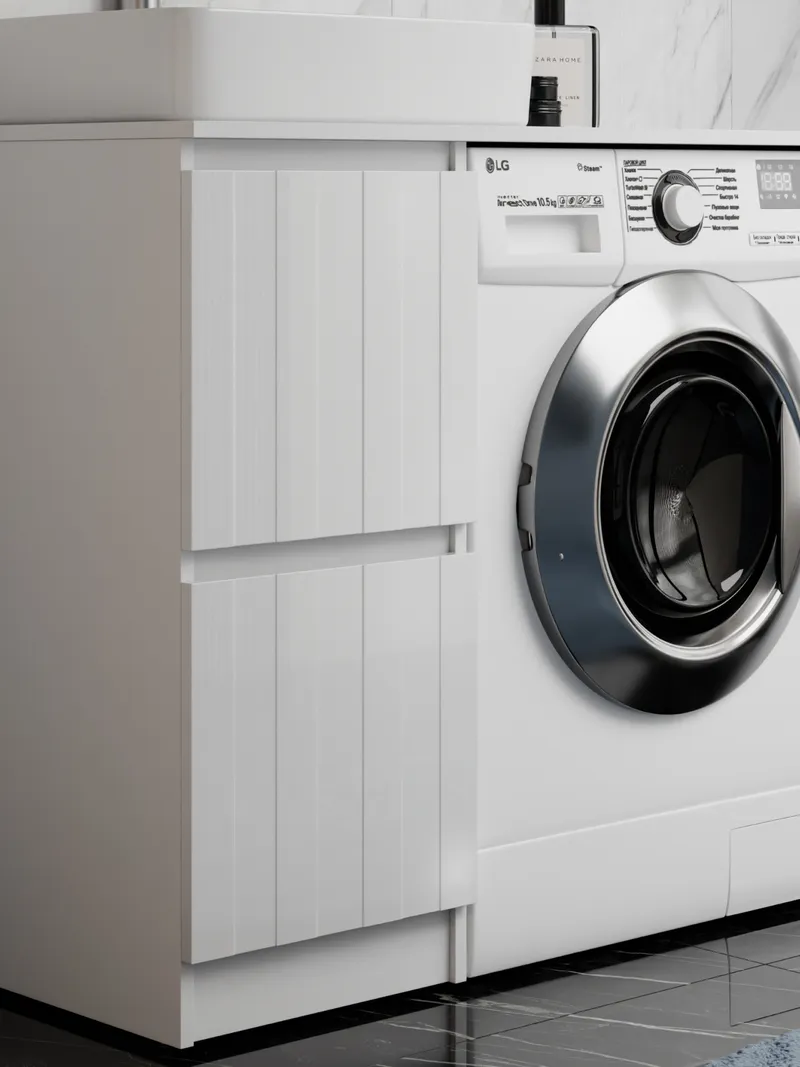 Тумба под раковину Ellio 1000-0-2 со столешницей под стиральную машину-2