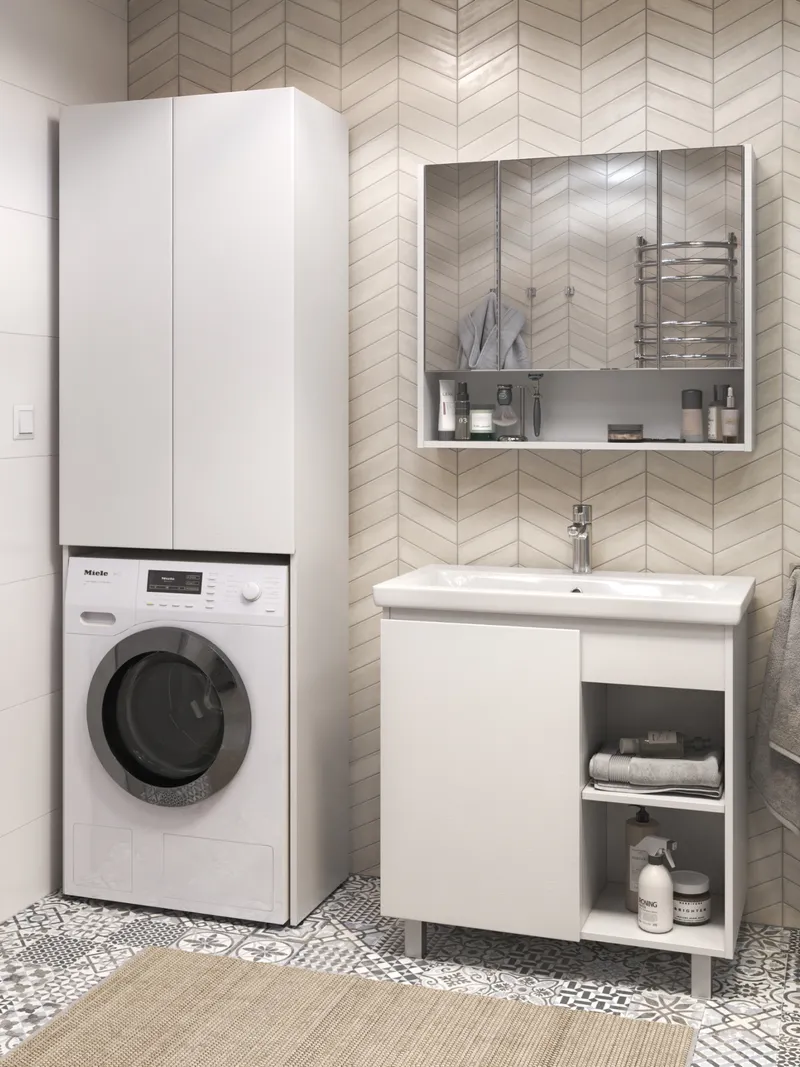 Тумба под раковину Modul 800-1-0 (Como) белый-4