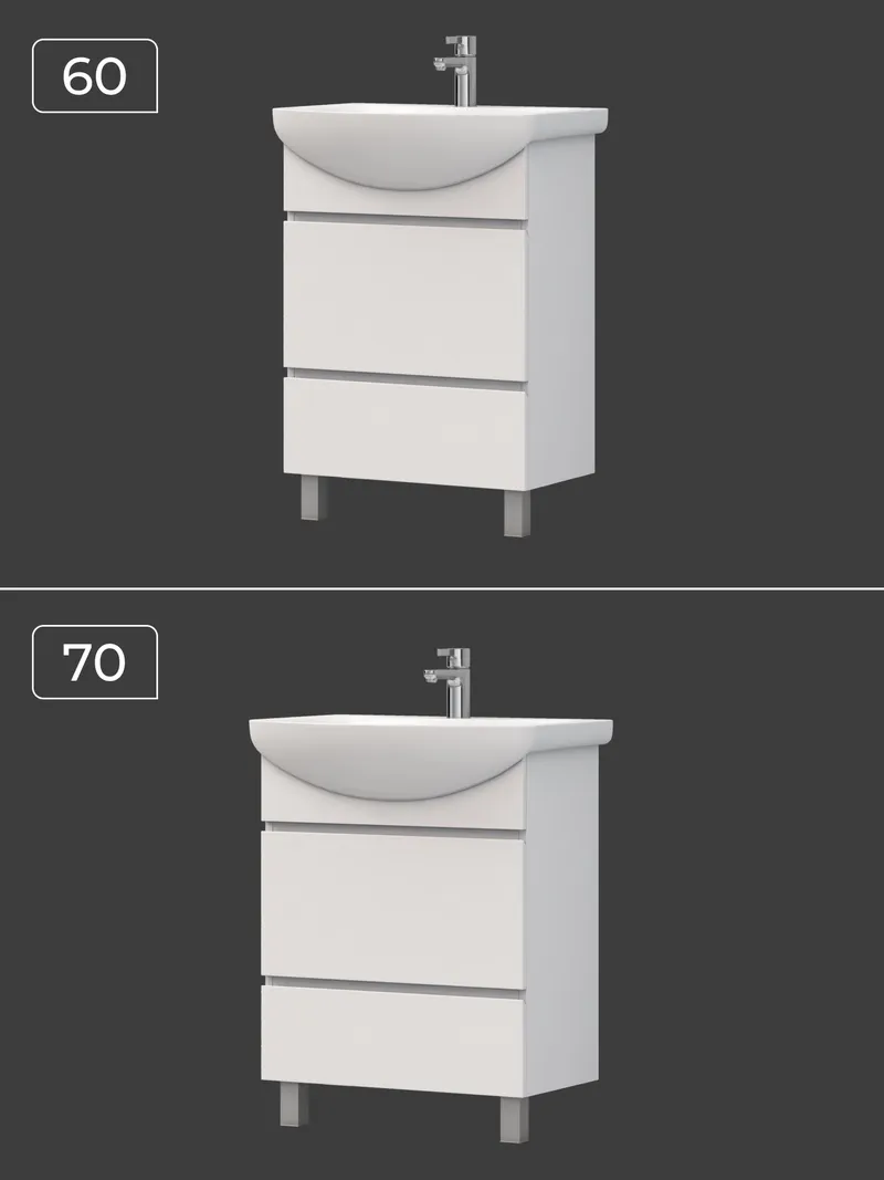 Тумба под раковину Modul 600-0-2 (Балтика) белый-10