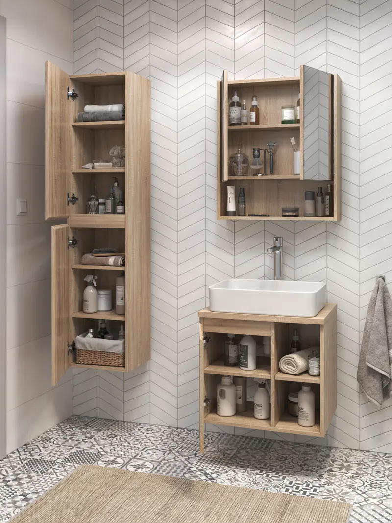 Тумба под раковину Modul 700-1-0 со столешницей навесная дуб сонома-4