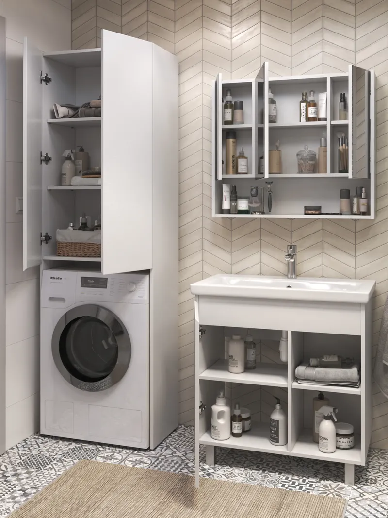 Тумба под раковину Modul 800-1-0 (Como) белый-5