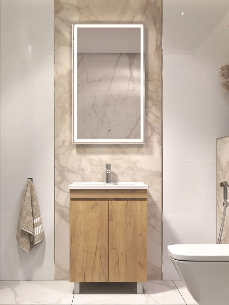 Тумба под раковину Modul 600-2-0 (Азимут) дуб золотой-5