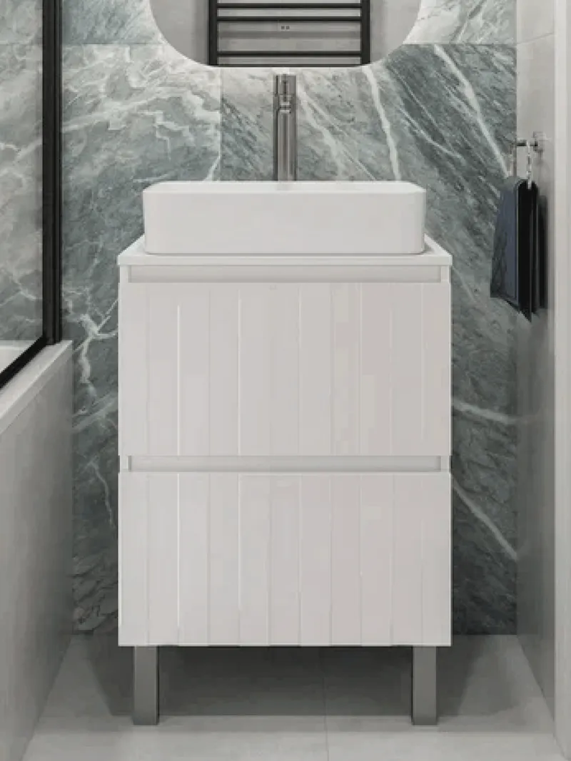 Тумба под раковину Ellio 600-0-2 со столешницей-0