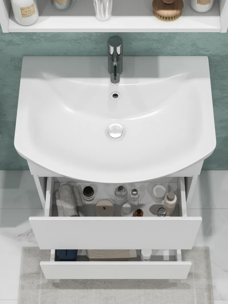 Тумба под раковину Modul 600-0-2 (Балтика) белый-2