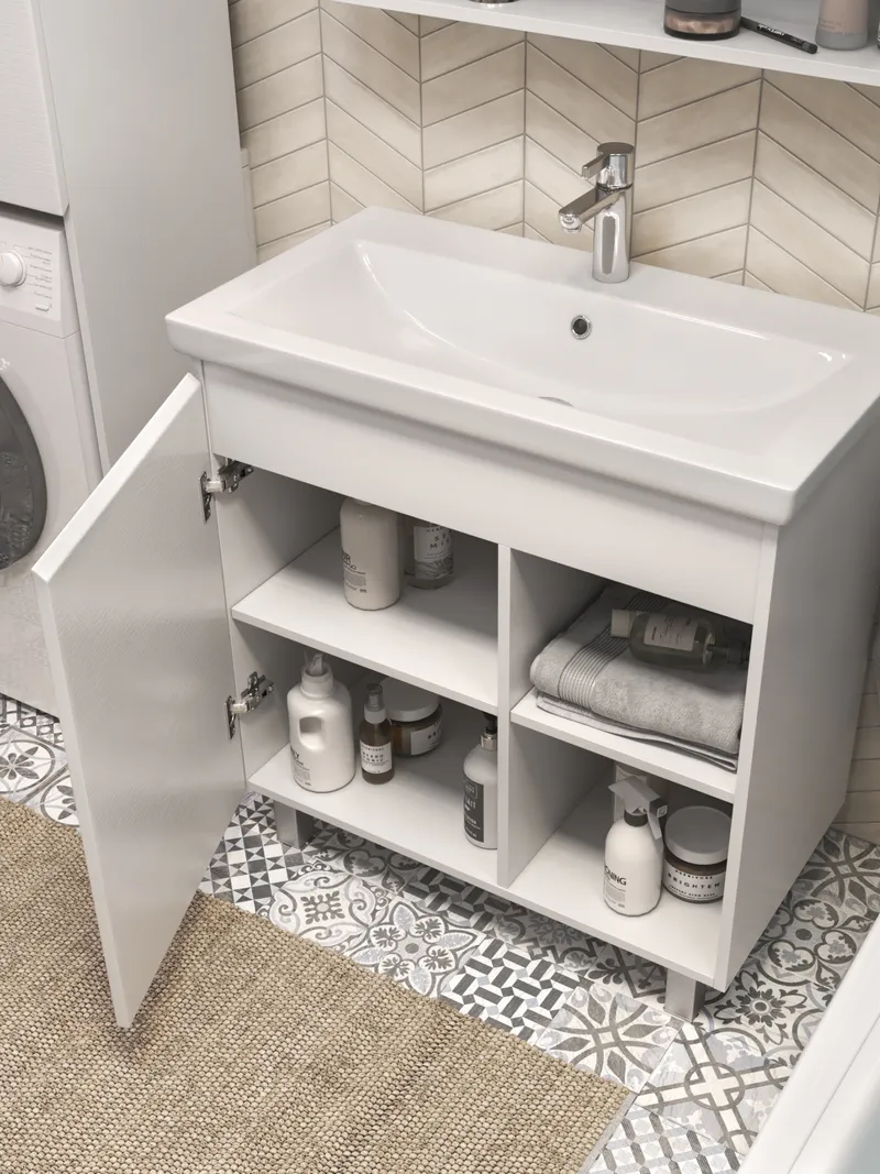 Тумба под раковину Modul 800-1-0 (Como) белый-2