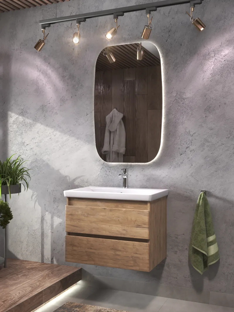 Тумба под раковину навесная Modul 700-0-2 (Фостер) дуб золотой-3