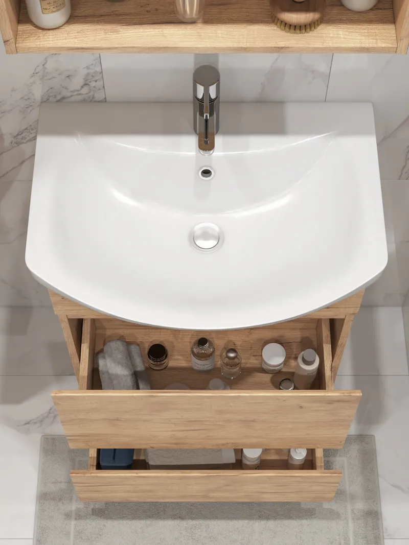 Тумба под раковину Modul 600-0-2 (Балтика) дуб золотой-2