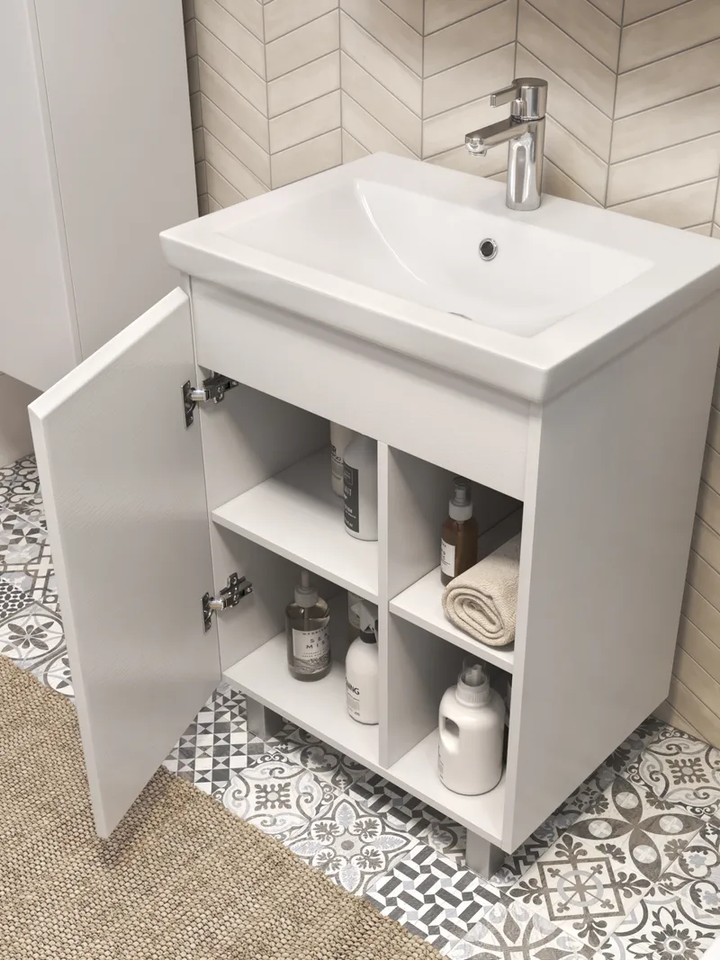 Тумба под раковину Modul 600-1-0 (Como) белый-2