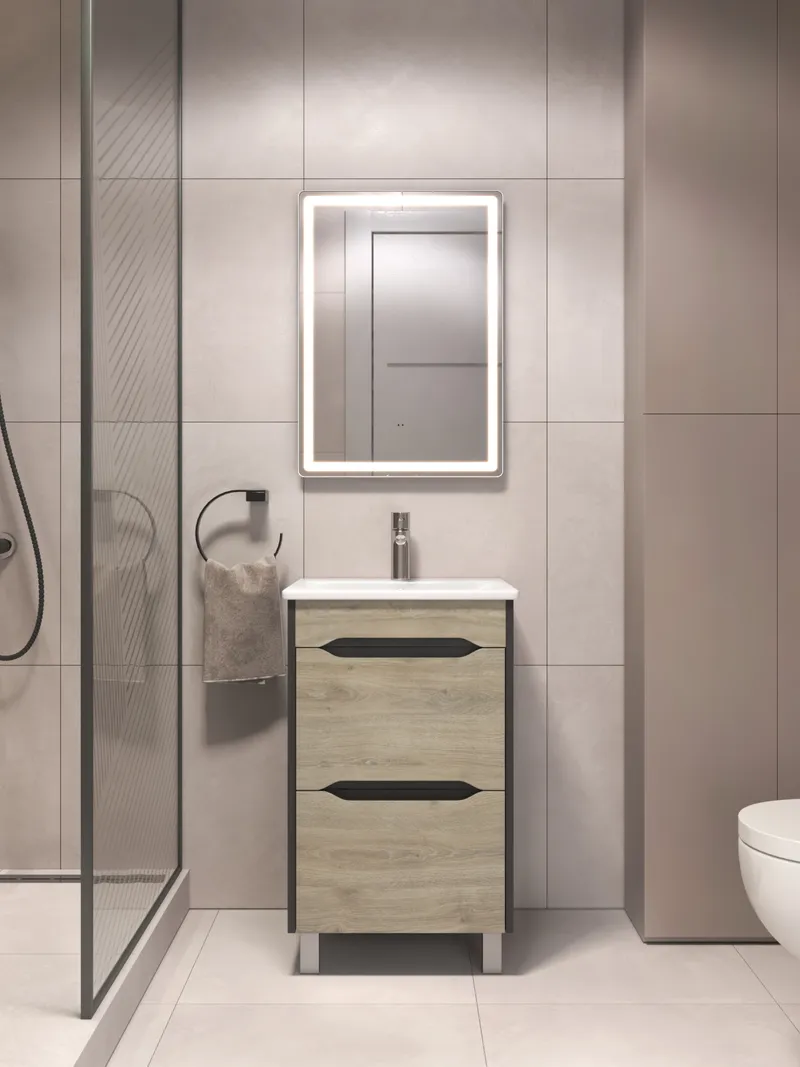 Тумба под раковину Contour 500-0-2 (Breeze Sanita Luxe) дуб давос-5