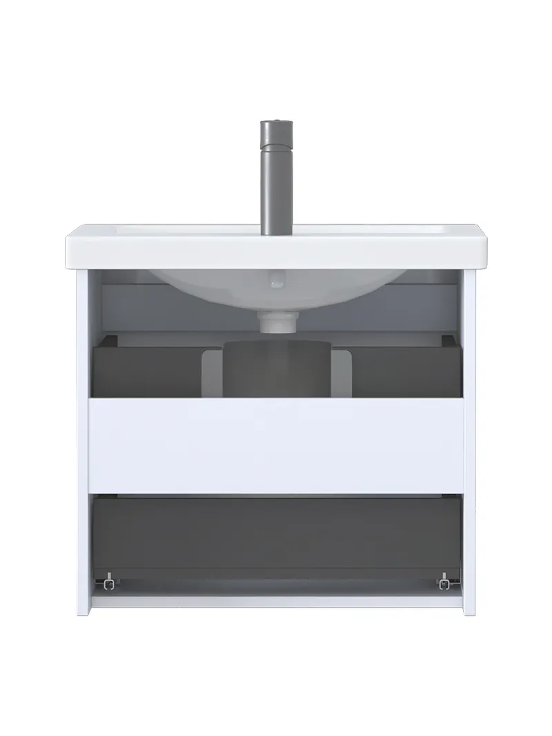 Тумба под раковину навесная Siesta 600-0-2 (Como) белый глянец-1