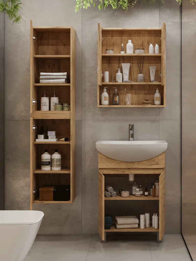 Тумба под раковину Modul 600-2-0 (Балтика) дуб золотой-7