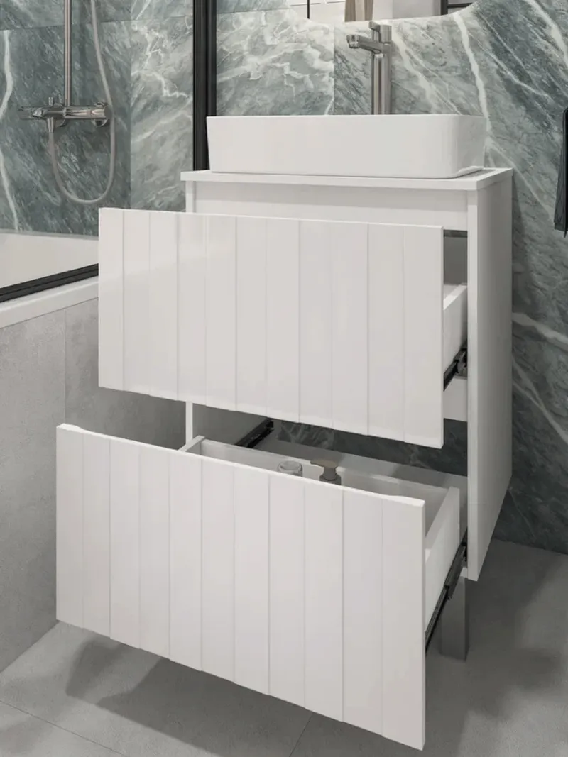 Тумба под раковину Ellio 600-0-2 со столешницей-2