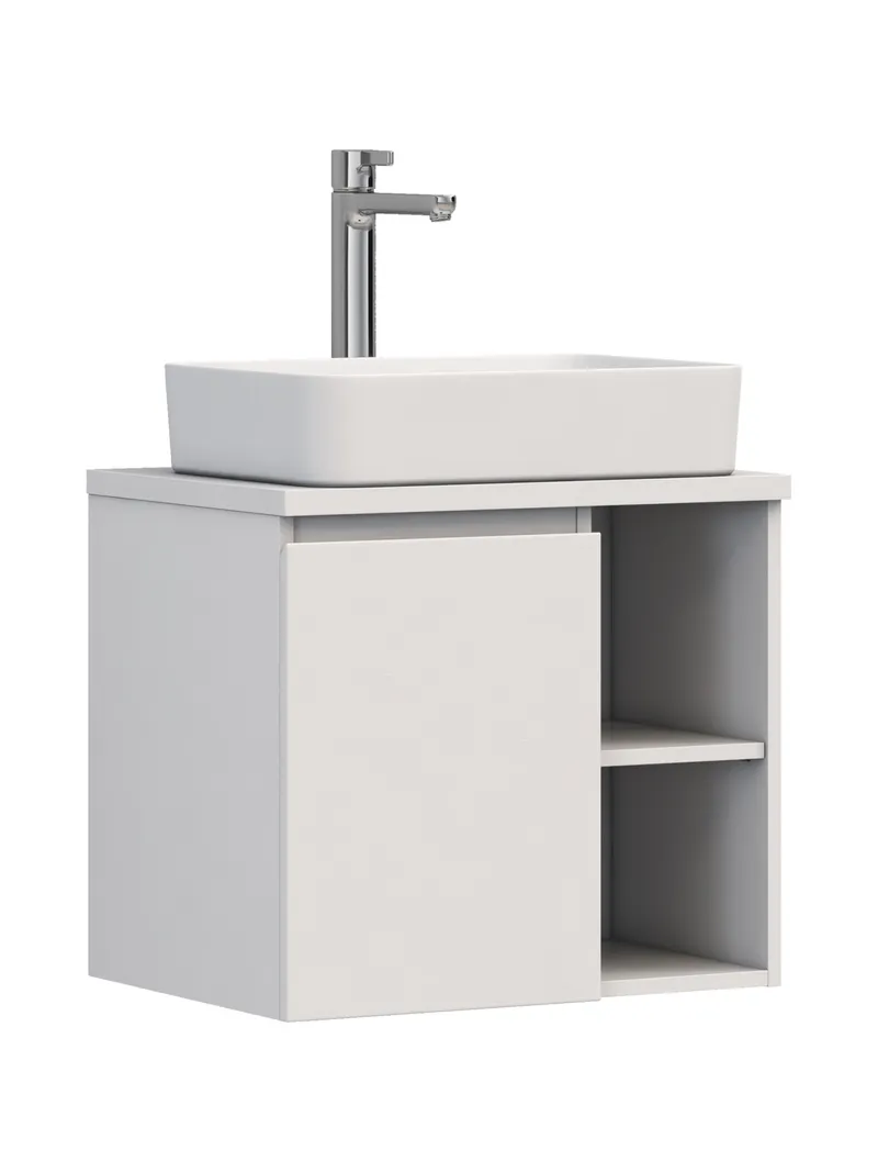 Тумба под раковину Modul 700-1-0 со столешницей навесная белый-5