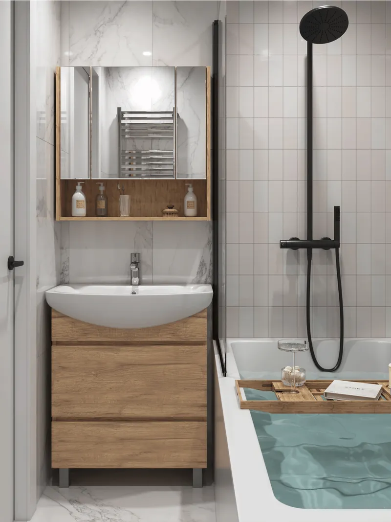 Тумба под раковину Modul 700-0-2 (Балтика) дуб золотой-9