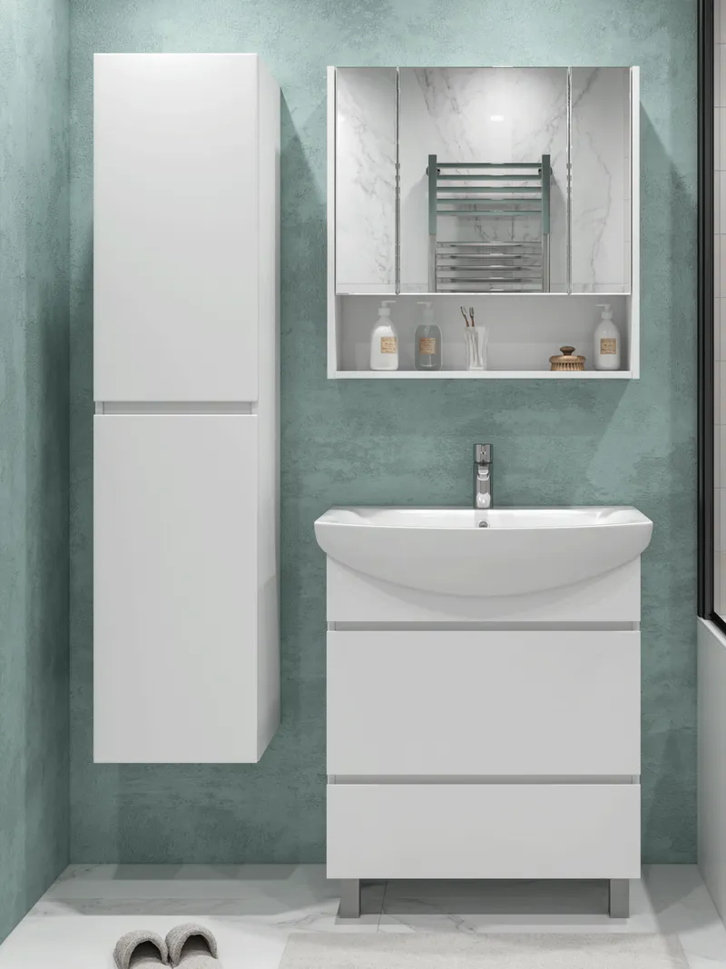 Тумба под раковину Modul 700-0-2 (Балтика) белый-8