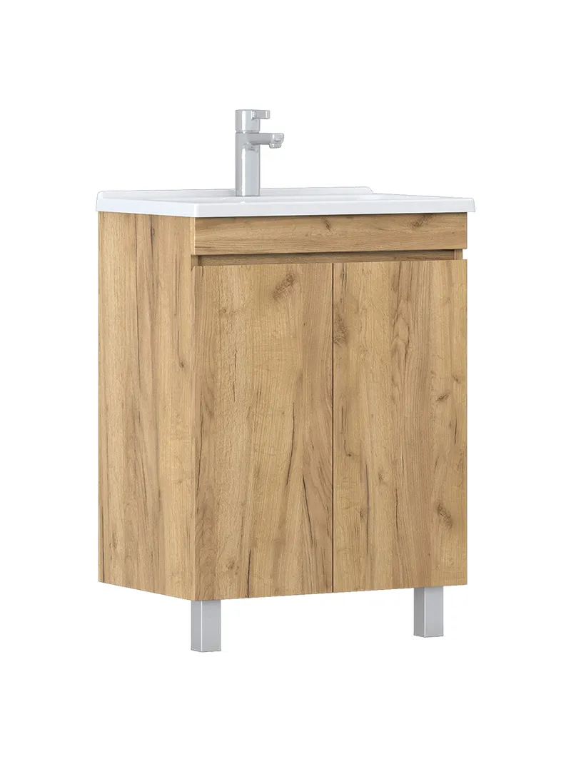 Тумба под раковину Modul 600-2-0 (Азимут) дуб золотой-6