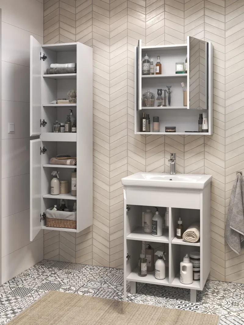 Тумба под раковину Modul 600-1-0 (Como) белый-4