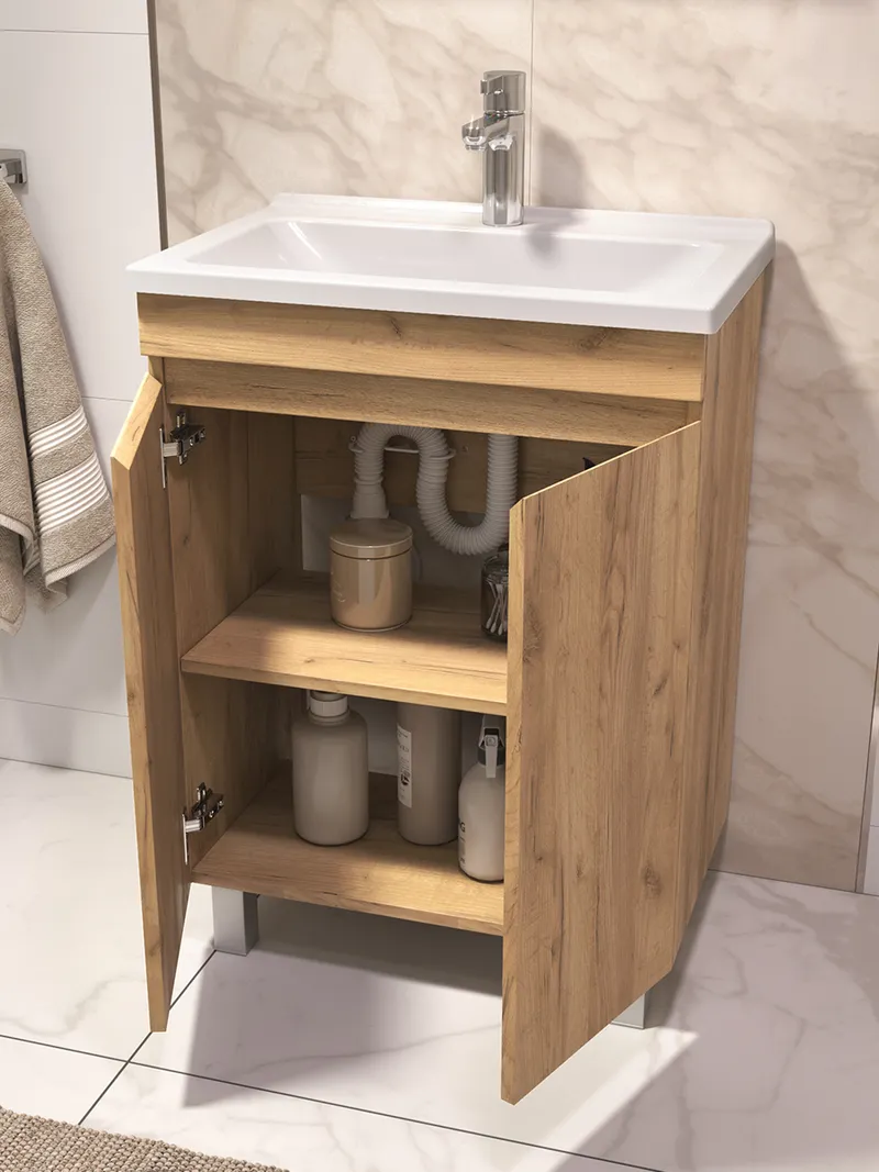 Тумба под раковину Modul 600-2-0 (Азимут) дуб золотой-1