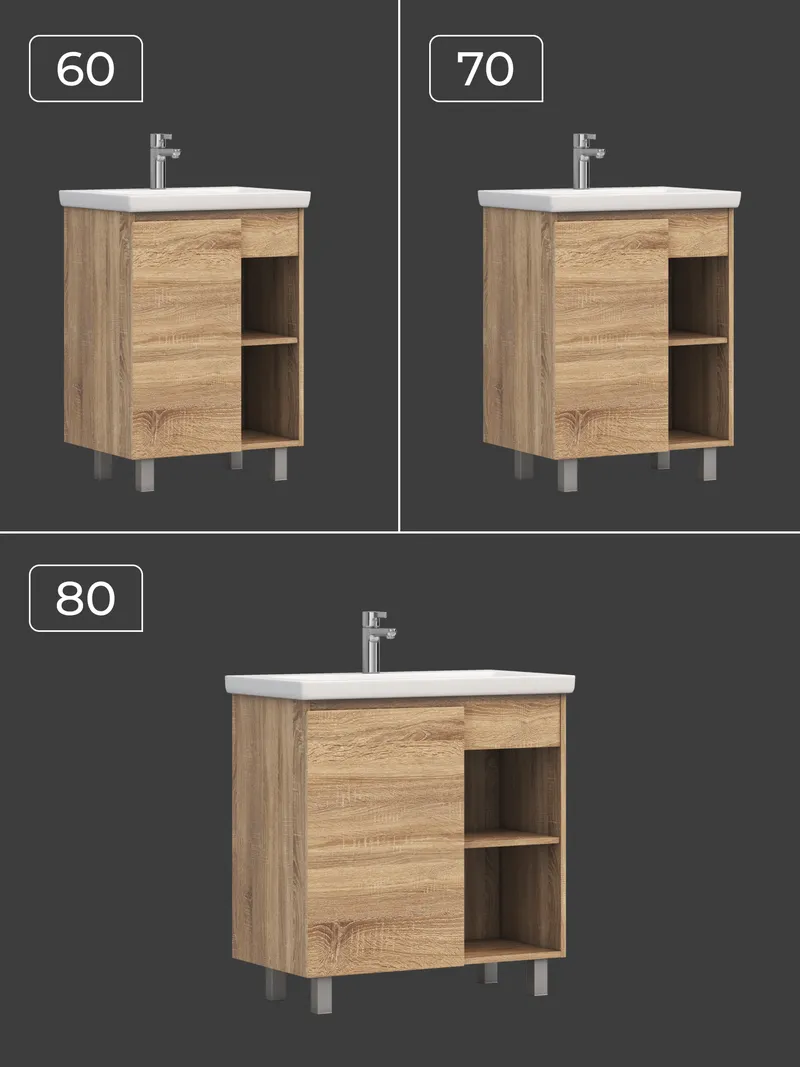 Тумба под раковину Modul 600-1-0 (Como) дуб сонома-6